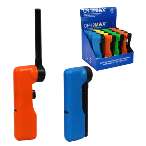 Skládací plnitelný piezo zapalovač s otočnou hlavou 11–19 cm