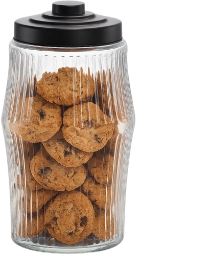 Sklenice 3,8 l kulatá s vroubkováním a kovovým víčkem