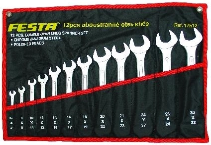 Sada plochých klíčů 6–32 mm, 12 dílů FESTA