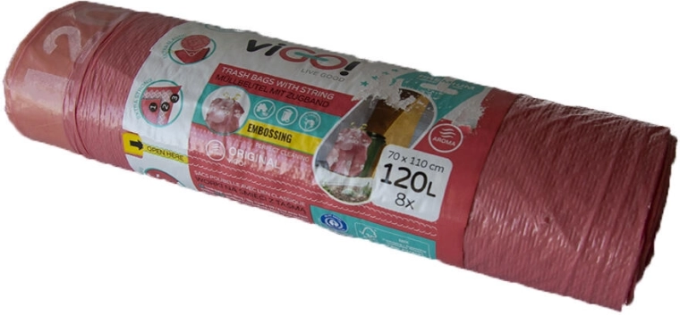 Zatahovací pytle na odpad 120 l s vůní malin 4 Seasons, 70 × 110 cm, 8 ks