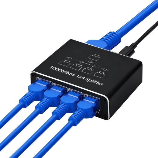 RENEW FORCE gigabitový ethernetový přepínač RJ45 1×4 USB‑C