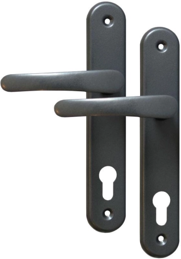 Dveřní kování MICHAELA, klika s klíčem, rozteč 90 mm, šedá