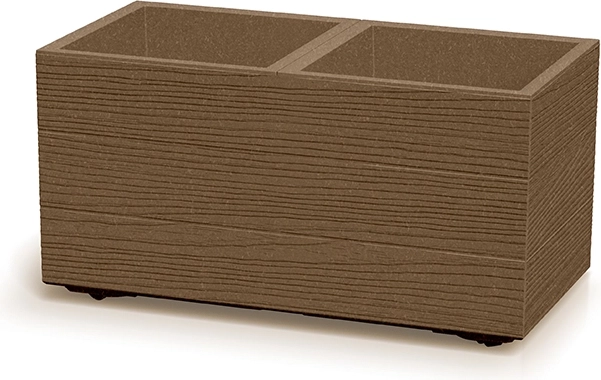 Květináč Madera Case Eco Wood hnědý – modulární truhlík s dekorem dřeva