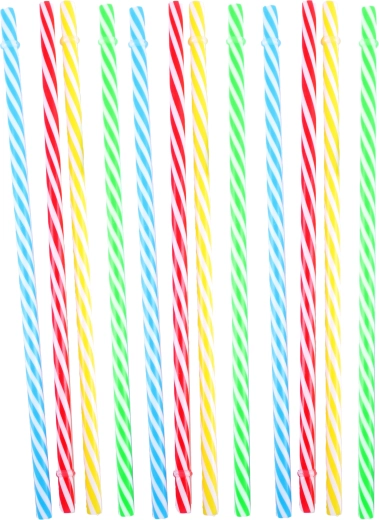 Opakovaně použitelná plastová brčka, 12 ks
