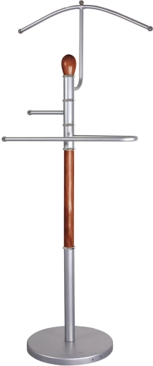 Němý sluha RONNIE z chromu a dřeva, 46 × 27 × 107 cm, hnědý