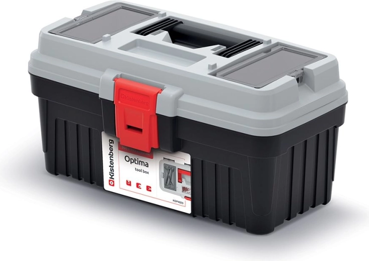 Kufr na nářadí OPTIMA, šedý, 360 × 195 × 183 mm