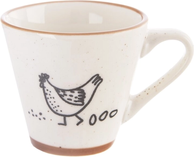 Porcelánový espresso hrnek Statek – slepice 70 ml