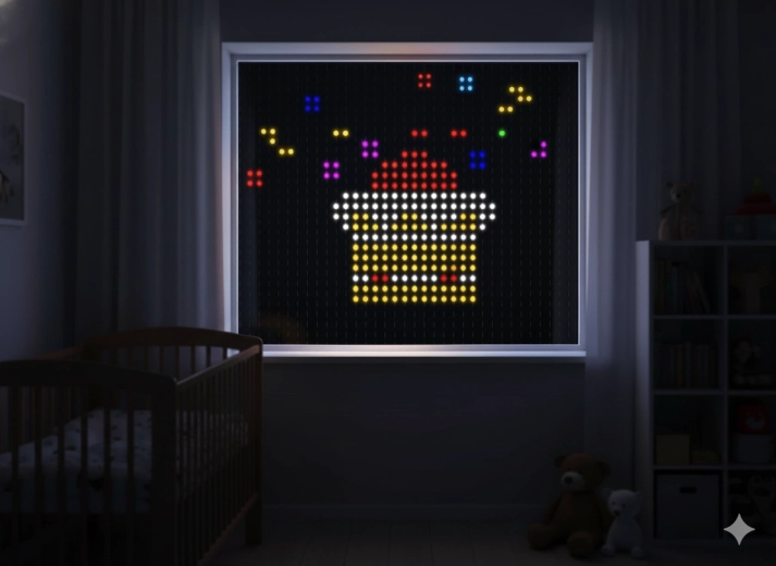 Smart LED světelná záclona 400 RGB multicolor 2 × 2 m s ovladačem pro vnitřní i venkovní použití