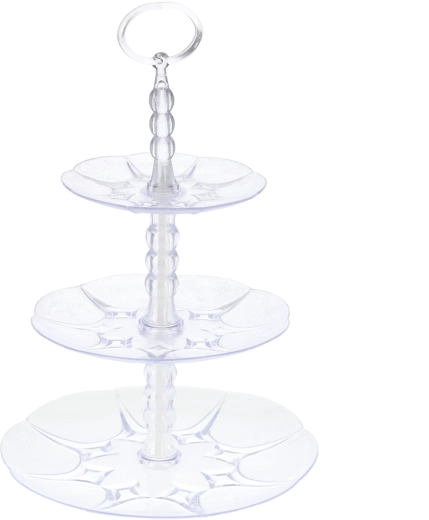 Třípatrová plastová patera GALICJA, průhledná