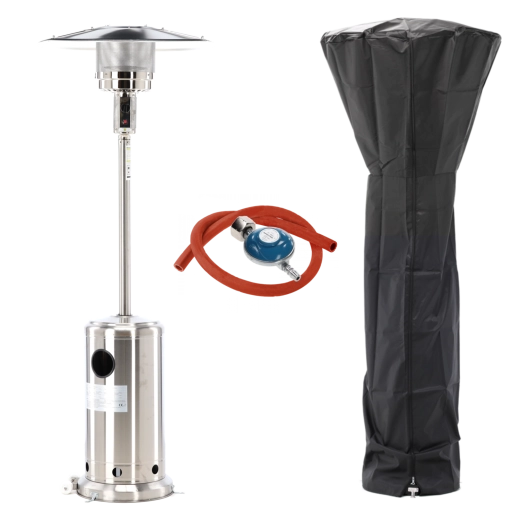 Plynový zahradní ohřívač z nerezové oceli 221 cm