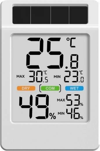 Solární termohygrometr Rainpoint baldrtherm s velkým displejem - 1 kus