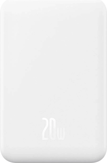 Magnetická mini powerbanka Baseus 5000 mAh s USB‑C 20 W a bezdrátovým nabíjením – bílá
