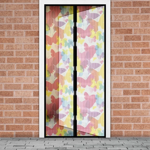 Magnetická síť proti hmyzu na dveře s motivem motýlů 100 x 210 cm