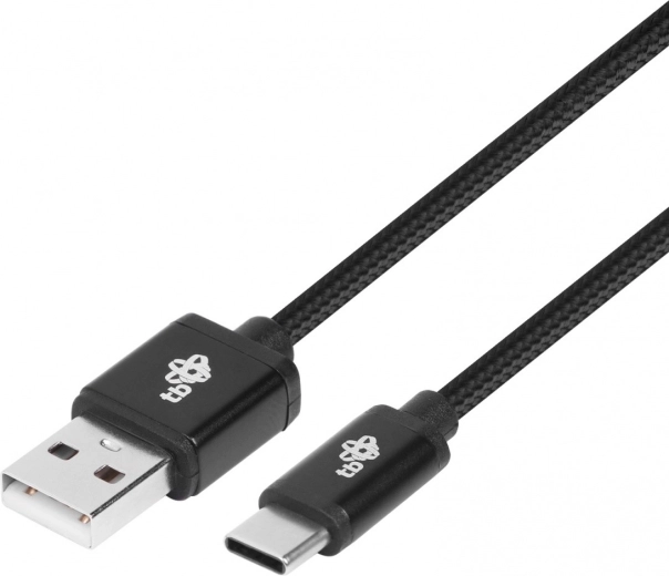 Textilní kabel USB-A na USB-C 1,5 m černý