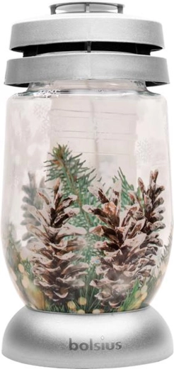 Hřbitovní lucerna Bolsius stříbrná borovice 22 cm - 1 kus