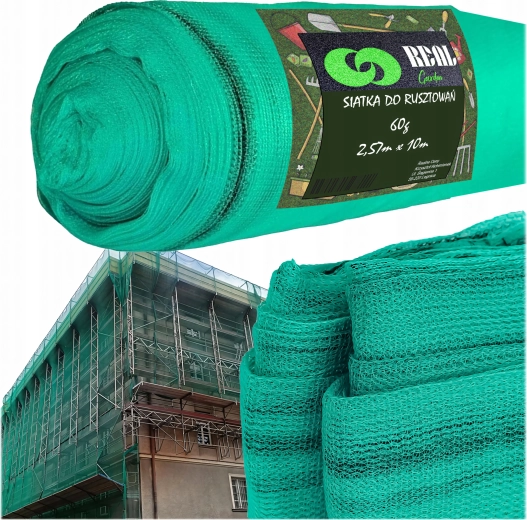 zelená ochranná síť na lešení 3,07 × 20 m, 60 g/m²