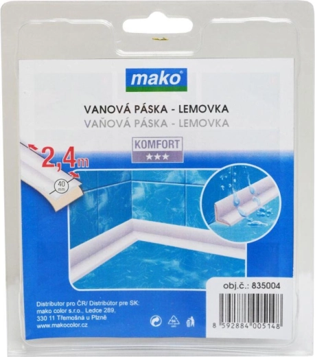 Vanová těsnicí lemovka 40 mm, 2,4 m, bílá