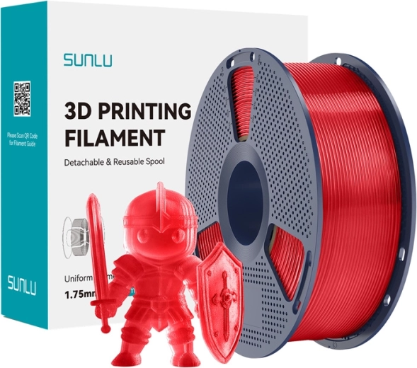 Sunlu PLA+ filament 1,75 mm – průhledná červená