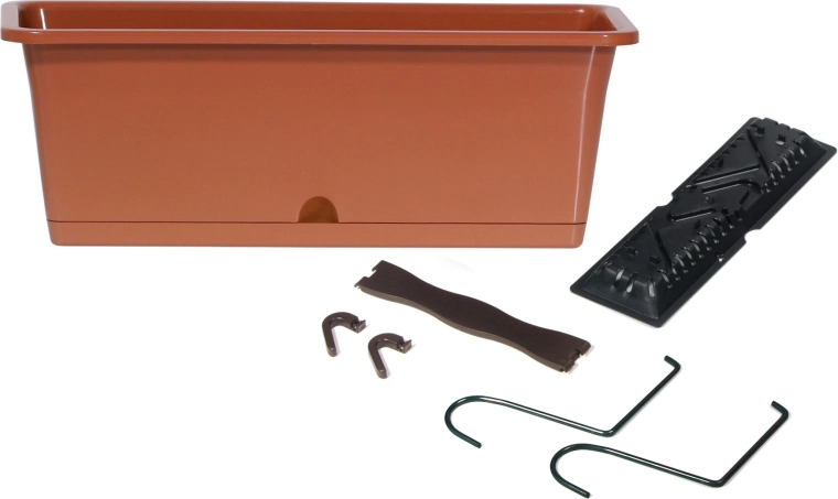 Balkónový truhlík s háky CAMELIA W 50,8 cm terakota