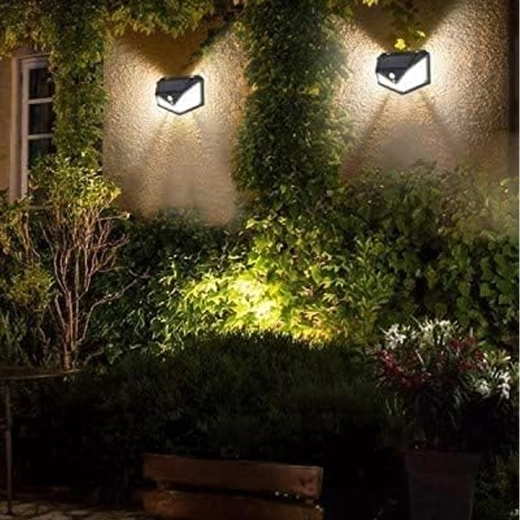 Solární nástěnné LED světlo s pohybovým a soumrakovým senzorem, 100 LED