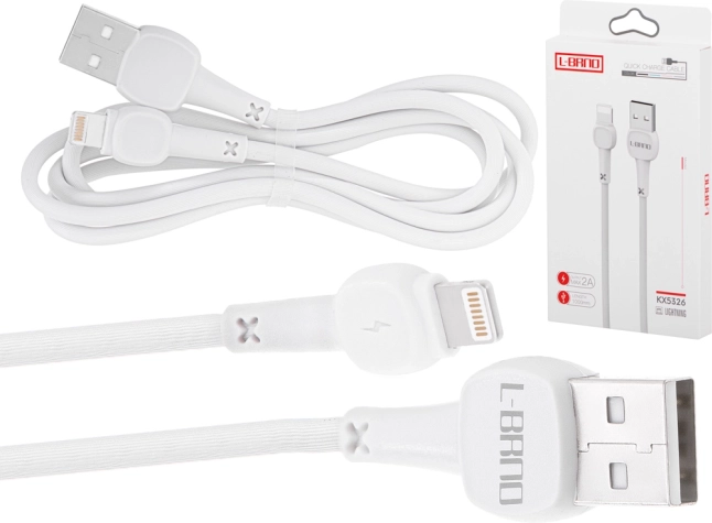 L-BRNO kabel Lightning rychlonabíjecí USB-A bílý