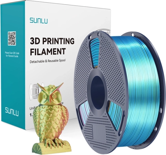 Sunlu pla+ silk tříbarevný filament červená–žlutá–zelená
