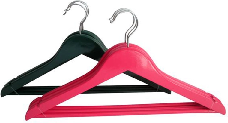 Dřevěná ramínka na oblečení 3 ks, 44,5 × 23 cm, mix barev