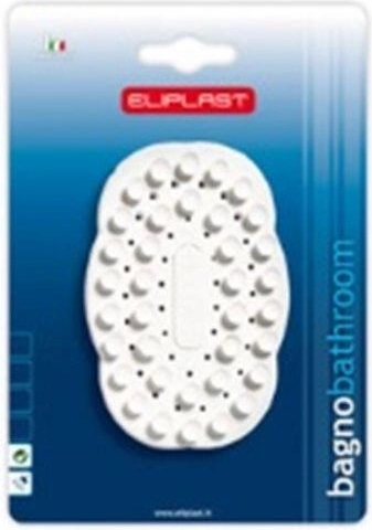 Oválná mýdlenka s přísavkami 10 × 7 cm, bílá