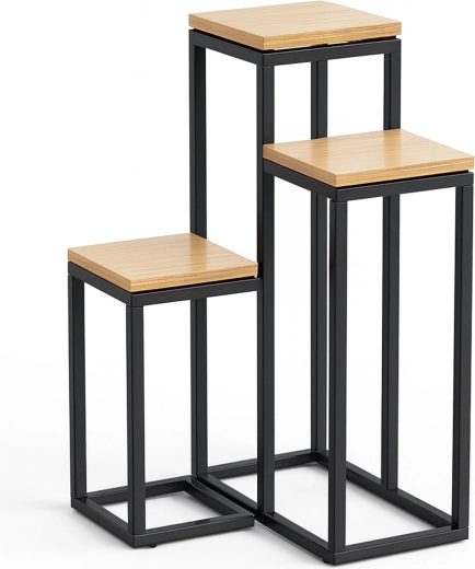Stojan na květiny Renew Force loft 67 cm se 3 policemi v dekoru craft - 1 kus