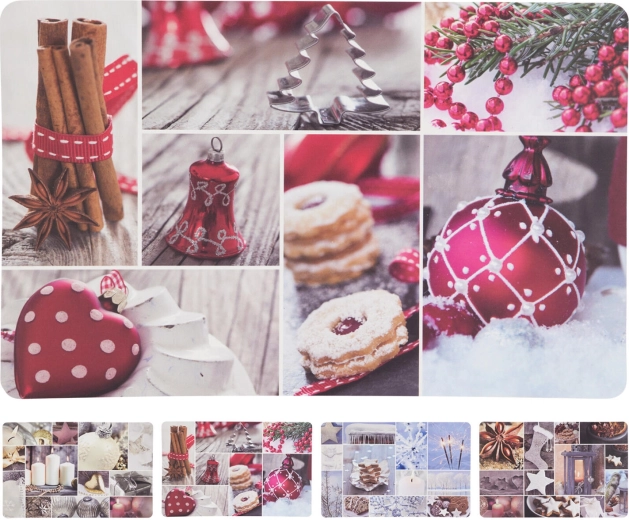 Vánoční plastové prostírání 43,5 × 28,5 cm – koláž, mix dekorů