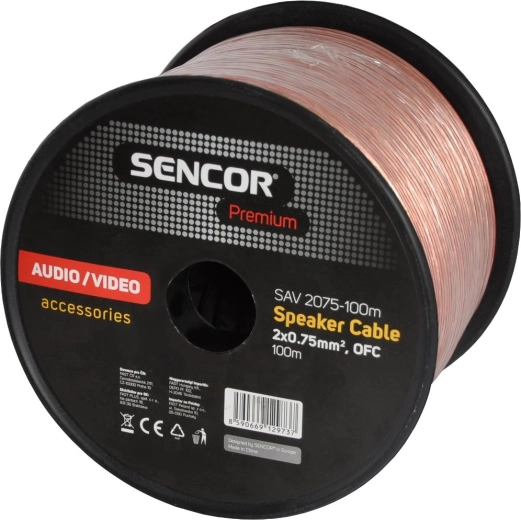 Sencor reproduktorový kabel 2×0,75 mm², 100 m