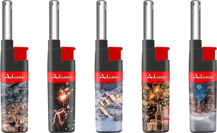 Plynový zapalovač FireLight Adamo Winter Time – zimní edice (25 ks)