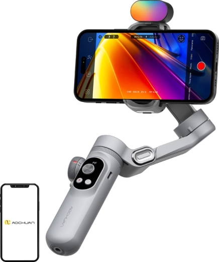 Aochuan Smart X Pro 3osý stabilizátor na mobil s RGB světlem (šedý)