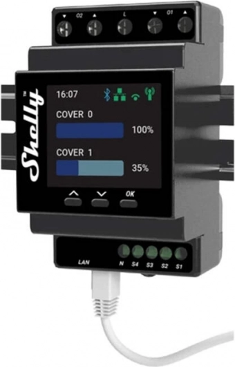 Smart Ovladač pro Žaluzie Shelly Pro s WiFi a Měřením Výkonu