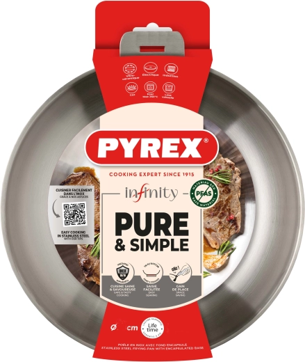 Pánev Pyrex Infinity 20 cm z nerezu s odnímatelnou rukojetí