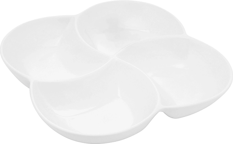 Regular porcelánová dělená servírovací mísa 4 díly 26,5 cm krémová