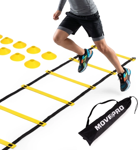 MOVEPRO koordinační agility žebřík 6 m se sadou kuželů a transportní taškou