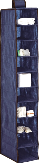 Závěsný textilní organizér do skříně, 5 polic, tmavě modrý 30 × 30 × 120 cm