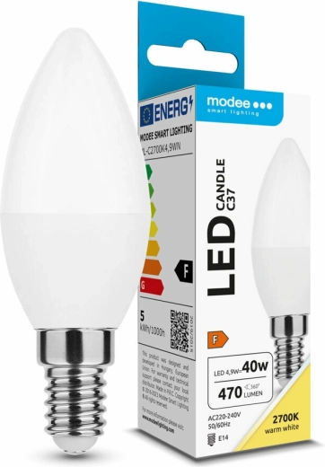 Modee LED žárovka svíčková E14 4,9 W teplá bílá