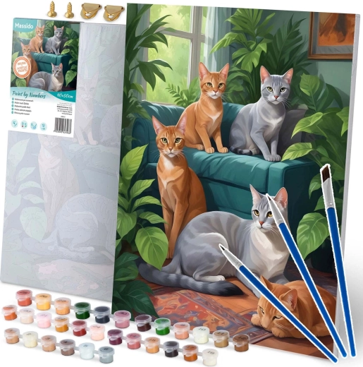 Malování podle čísel 40×50 cm – kočky MASSIDO