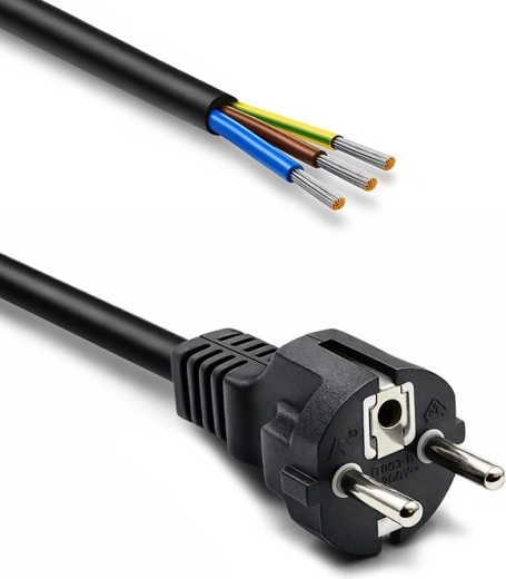 Napájecí kabel se zástrčkou SCHUKO CEE 7/7 (E/F), měď, 3×1,5 mm², 1,8 m - 1 kus
