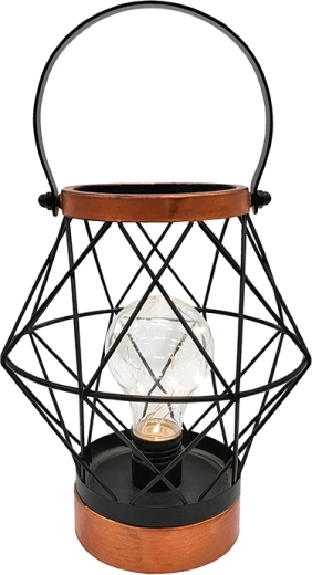 Solight dekorativní kovová lucerna s micro LED žárovkou, teplá bílá, 20 cm
