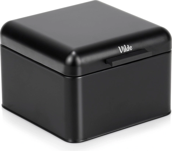 Kovový chlebník černý 22 × 20 × 14,5 cm