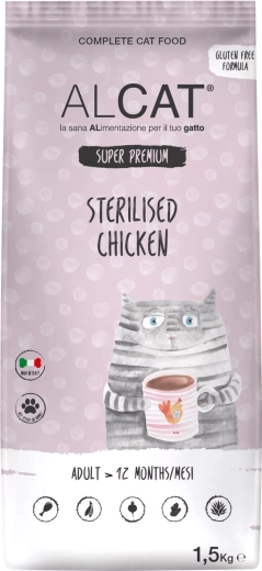 Alcat sterilised chicken granule pro kastrované kočky – kuřecí 1,5 kg