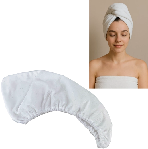 Turban z mikrovlákna na rychlé sušení vlasů 25 × 64 cm – růžový