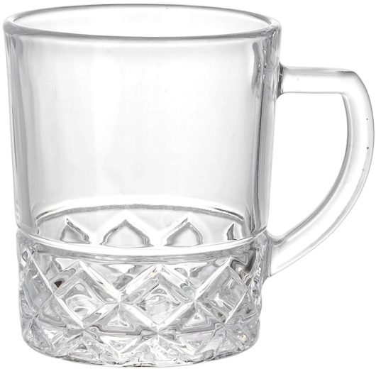 Sada 6 vroubkovaných sklenic s uchem 240 ml