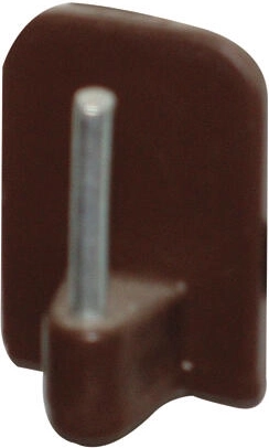 Samolepicí vitrážový háček hnědý, plast + kov, balení 100 ks