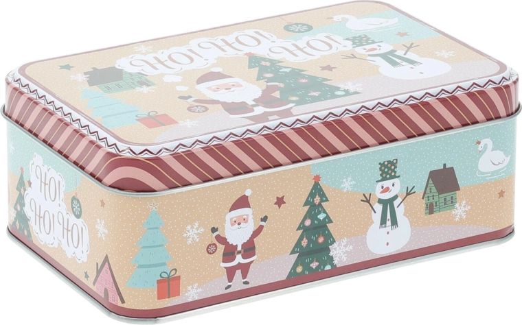 Vánoční plechová dóza obdélníková 16 × 11 × 5,6 cm
