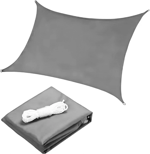 Šedá čtvercová sluneční plachta 5x5 m, vodotěsný kryt od MultiGarden