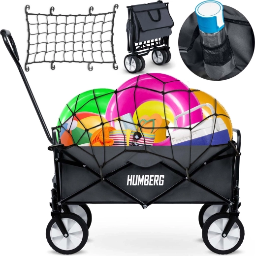Skládací transportní vozík s ochrannou sítí 80 l HUMBERG